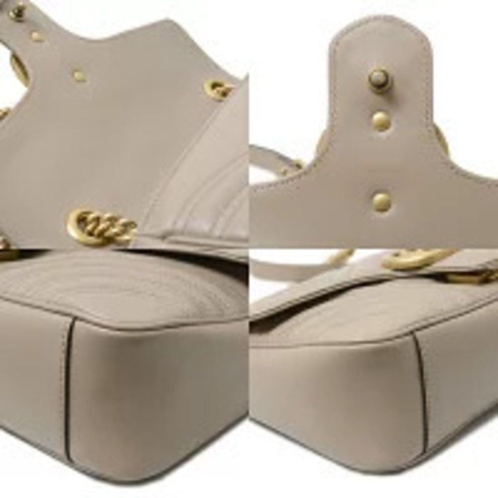 Gucci Chain Shoulder Bag GG Marmont Leather Beige - Picture 5 of 10
